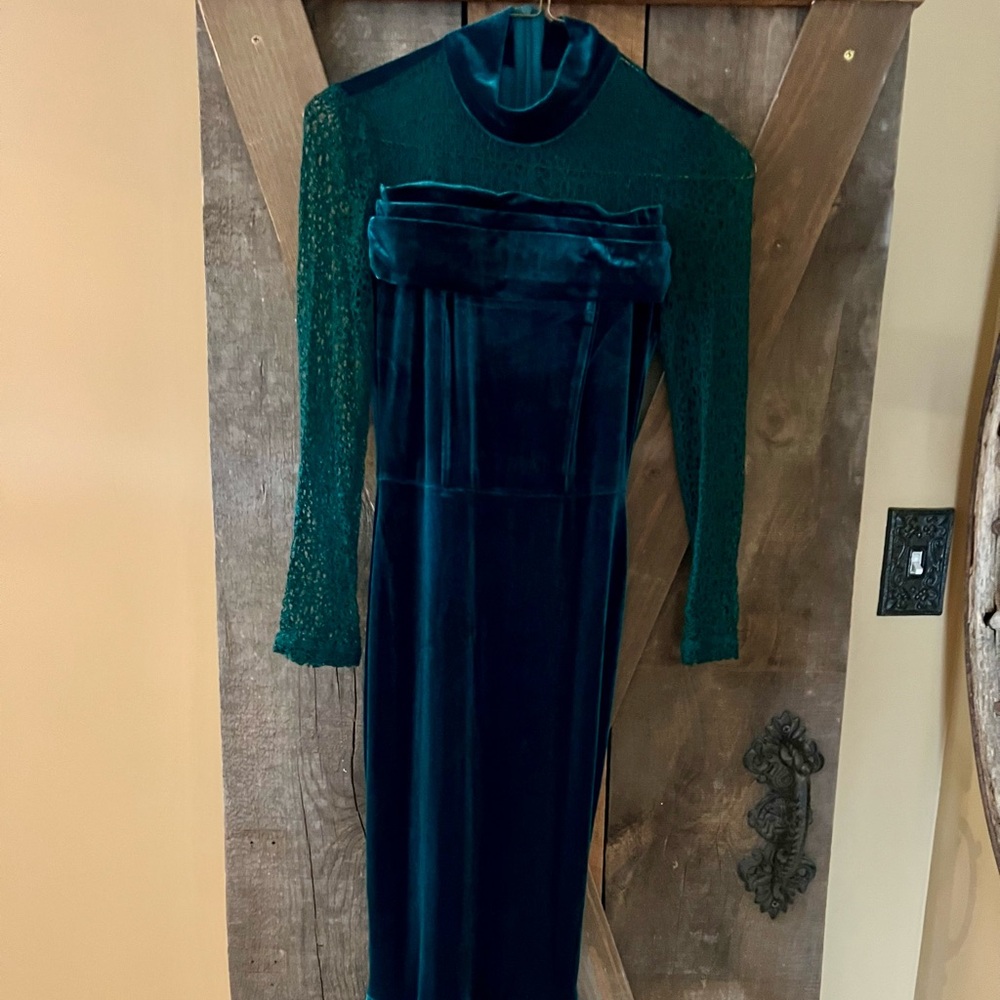 Elegant Green Velvet Gown